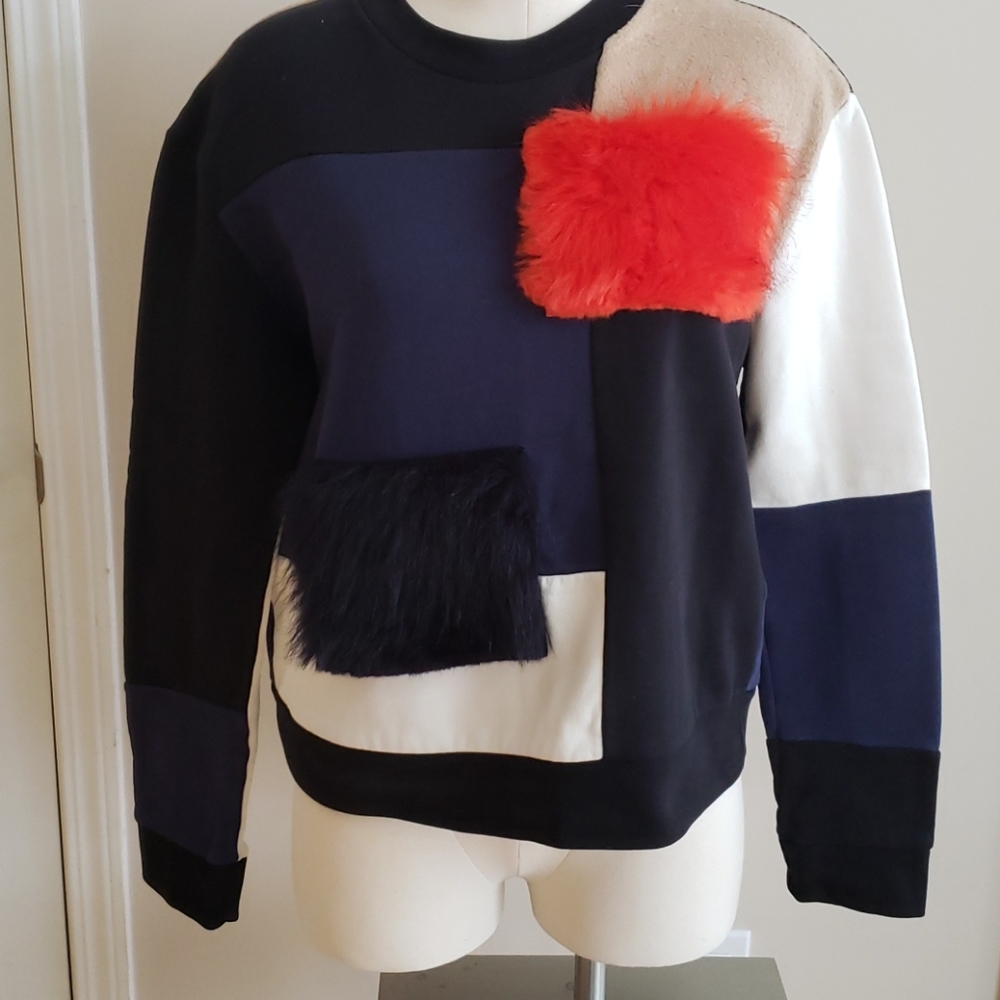 MSGM new without tag Faux Fur Oatch sweatshirt